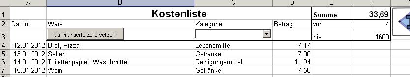 Kostenliste